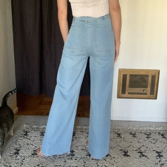 Wide Leg Twill Jeans - Picture 3 of 7